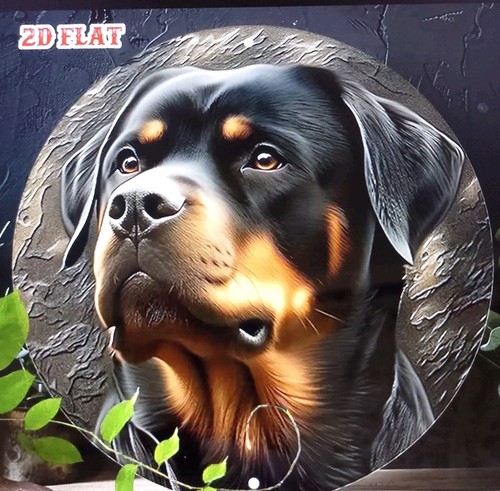 Retro rottweiler round - -,