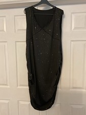Ladies Black Ruched Dress Size