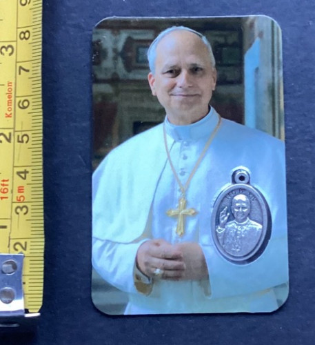 Pope leo laminated prayer - pope, card