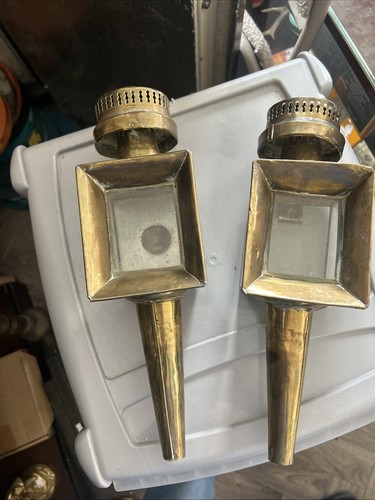 Pair vintage brass - vintage, carriage