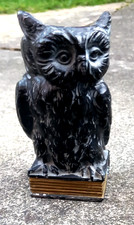 Vintage Heavy Spelter OWL on a BOOK 4.5" Match Holder ?