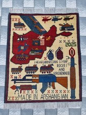 Vintage Hand Afghan War Rug