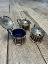 Antique epns mustard pots - antique,