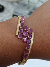18k Gold Ruby & Diamond Bangle