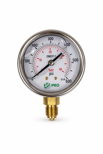 Bar 600 psi pressure gauge - psi,