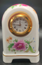 Royal Doulton Bone China Mantel Clock 'Louisa' H.5223 – 1993 Floral, Working