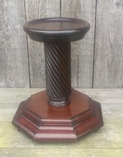 Antique Victorian Carved Mahogany Pedestal Jardiniere Column Display Plant Stand