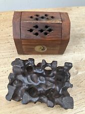 2 x Wooden Incense Stick box Joss Stick Burner  Pre Owned