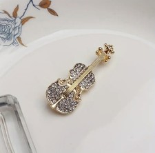 Crystal Studded Brooch Musical