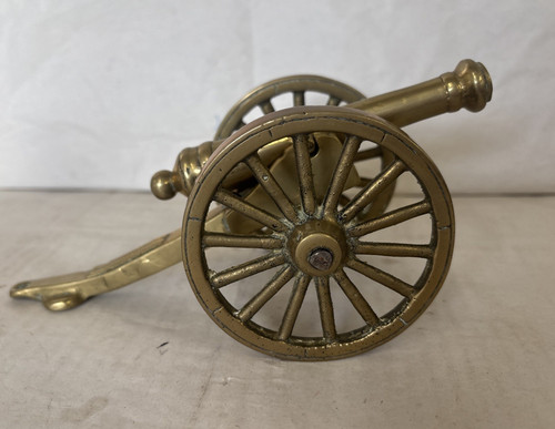 Vintage brass miniature cannon - vintage,
