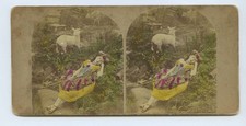 Little Bo Peep Sleeping Hand Tinted Stereoview 