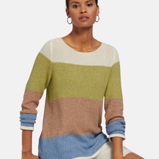 PETER HAHN Size 24 Striped Waffle Knit Shimmer Sweater-Excellent Condition