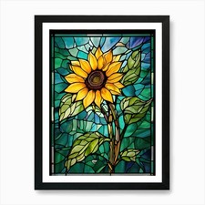 Sunflower Stained Glass 1 Art