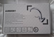 Auberry Twin Lever Kitchen Mixer Tap in Chrome