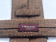T M LEWIN Silk Tie Brown And