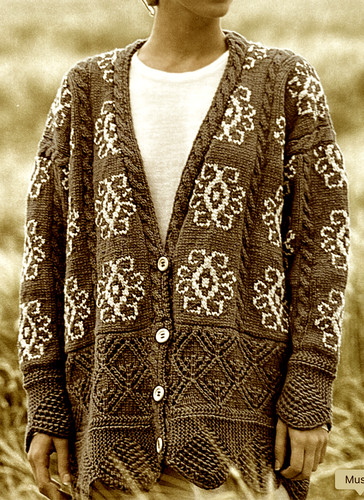 Vintage brown hand knitted - brown,