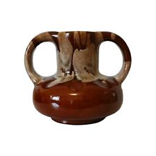 Mid Century Lava Style Twin Handled Large Vase