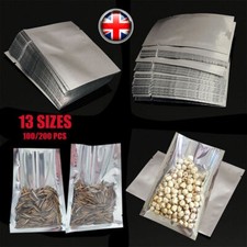 Clear Silver Heat Seal Mylar Foil Bag Food Pouch Vacuum Aluminum Fresh Packaging