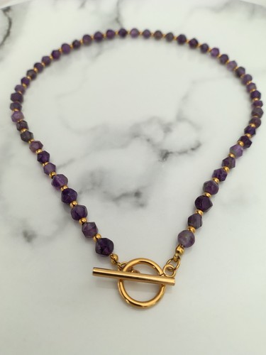 18k gold plated amythest - 18k,
