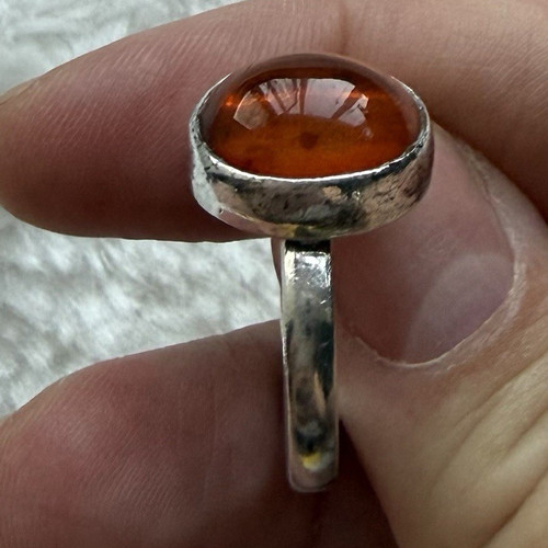 925 silver amber ring - amber, ring,