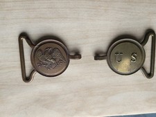 Two Bronze Cheek Pieces From American Horse Harness Civil War 19th Century