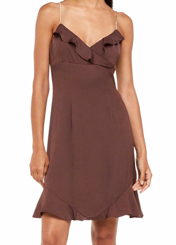 Whistles brown satin - brown, silk
