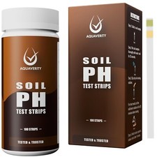 AQUAVERITY SOIL TESTING KIT 100 SOIL pH TEST STRIPS GARDEN LAWN PLANTS 3-9 RANGE