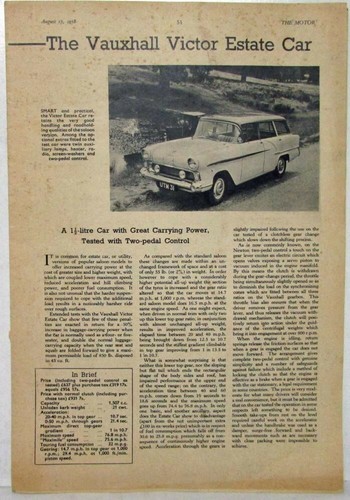 1958 vauxhall victor - victor, estate