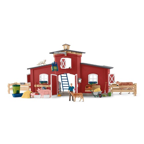 Red barn with accessories - red,