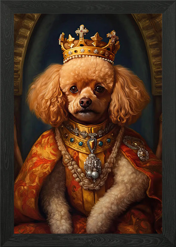Toy poodle the king framed - poodle,