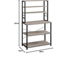 VASAGLE Kitchen Storage Rack Coffee Bar Baker’s Rack 6 Shelves 6 Hooks