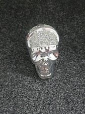 CRUSHED DIAMOND SILVER SKULL SKELETON CRYSTAL STUNNING SHELF SITTER SPARKLY