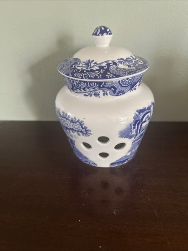 Spode blue italian garlic jar - blue,