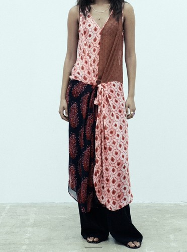 Zara printed midi dress - zara, brown