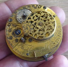 LONDON MAKER THOMAS CORNWALL GENTS FUSEE VERGE POCKET WATCH MOVEMENT ,