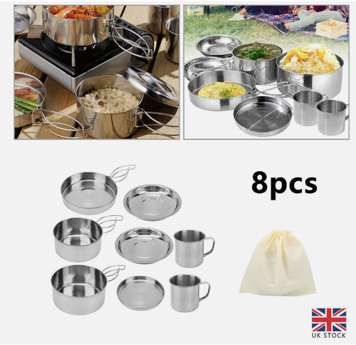 8pcs camping cookware portable - camping,