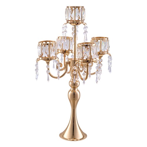 56cm candle holder gold - gold, 5-arm