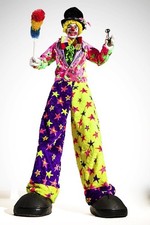 Stilt Walking Costume Colourful Clown Scary Halloween Fancy dress