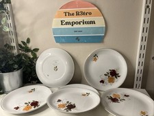 Alfred Meakin Vintage Side Plates Rose Glo-White Ironstone Small Plates X 6