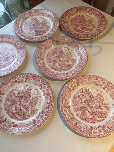 Ironstone plates pink - ironstone,