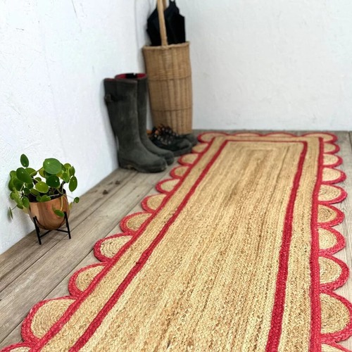 Rug scallop hallway carpet - rug,