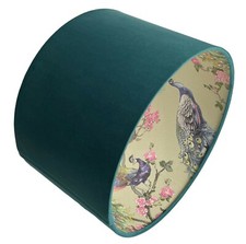 Velvet Peacock Lampshade for