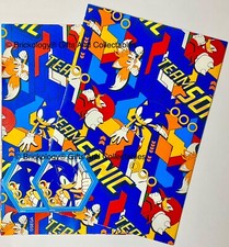 Sonic The Hedgehog Wrapping Paper 2 Sheets 2 Tags Sega Gold Rings Tails Knuckles