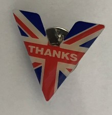 V For Victory Ve Day Union Jack Flag Thanks Pin Badge Veterans WWII