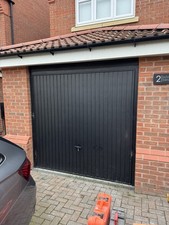 Garage Door Up And Over Nearly New - See Description For Door And Frame Measures