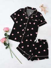 Women's Black Pink Pajamas Set