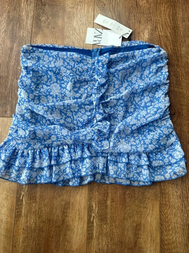 Zara ruched floral skirt - ruched,