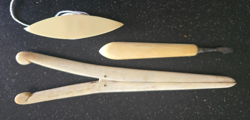 Antique carved bovine bone - carved,