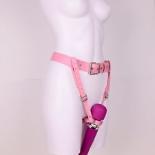 Magic Wand Massager Holder Pink BDSM Wand Harness Ladies Forced Orgasm Belt