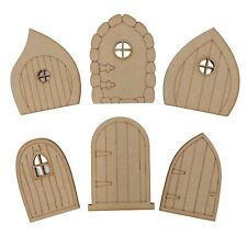 Wooden MDF FAIRY DOOR KIT decorate your own pixie hobbit 6 Pack Assorted MDF v1